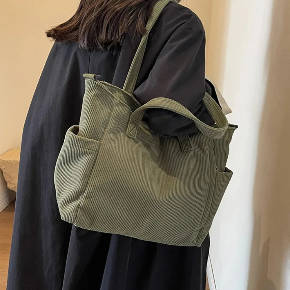 WILLA - Grand Sac à Main de Cour en Velours Côtelé - Image 5