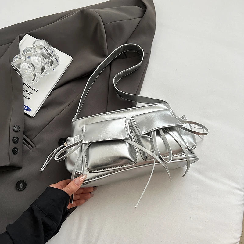 REIS - Sac à Main en Cuir Vernis Élégant avec Bandoulière - Image 8