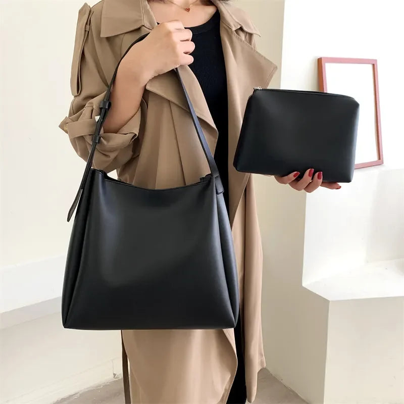 SACHA - Hand bag Shoulder Bag in Smooth Leather with Wallet Pouch - Image 11