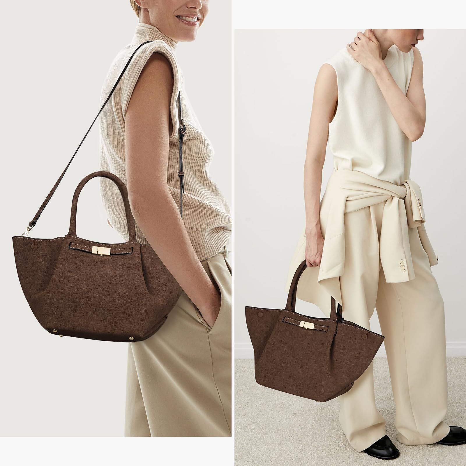 ANNE - Grand Sac à Main Bandoulière en Daim - Image 8