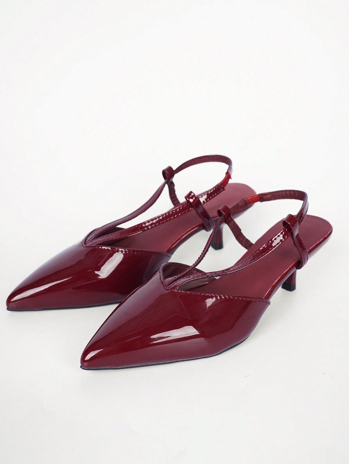 Women's Brown Leather Decorated Block Heel - Image 42