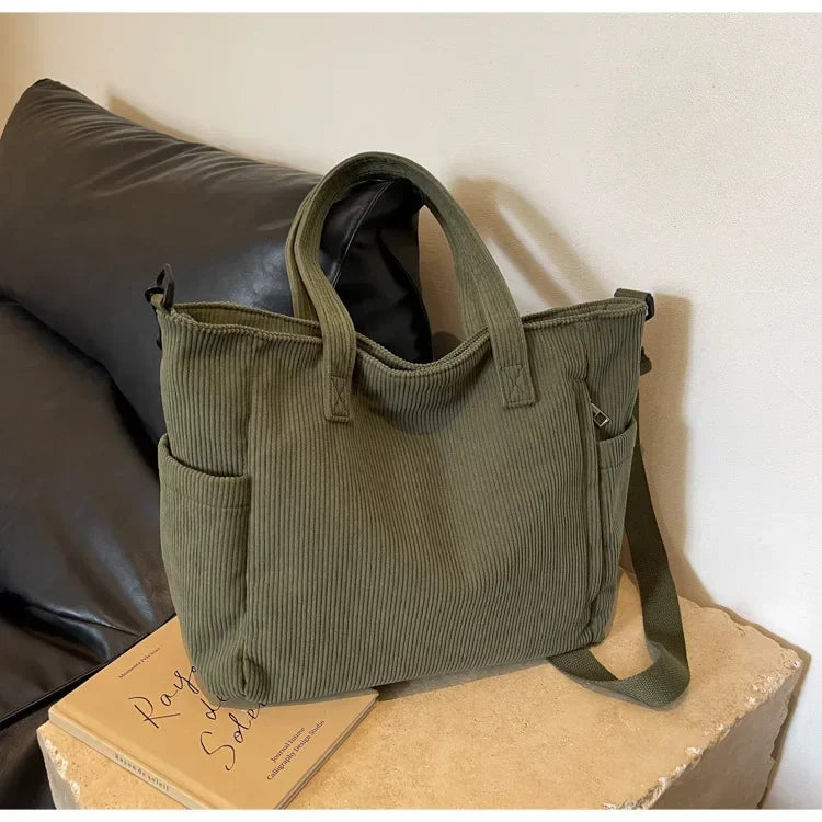 WILLA - Grand Sac à Main de Cour en Velours Côtelé - Image 7