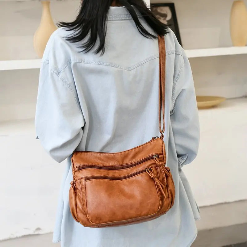 VANILLE - Sac à Main Multipoche en Bandoulière en Cuir - Image 3