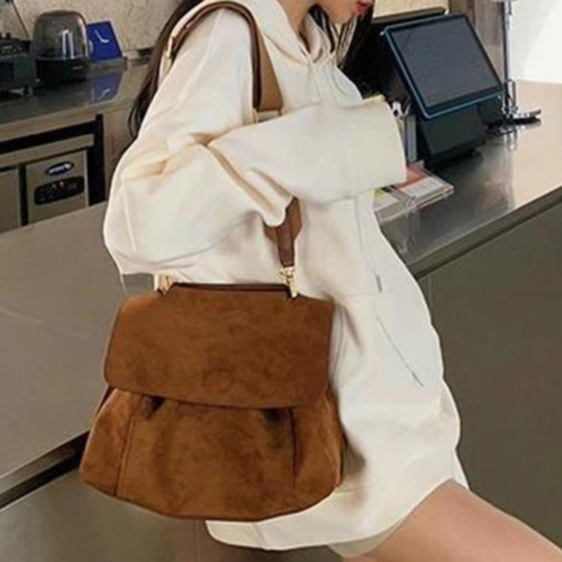 FABIOLA - Shoulder Hand Bag in Suede - Image 7