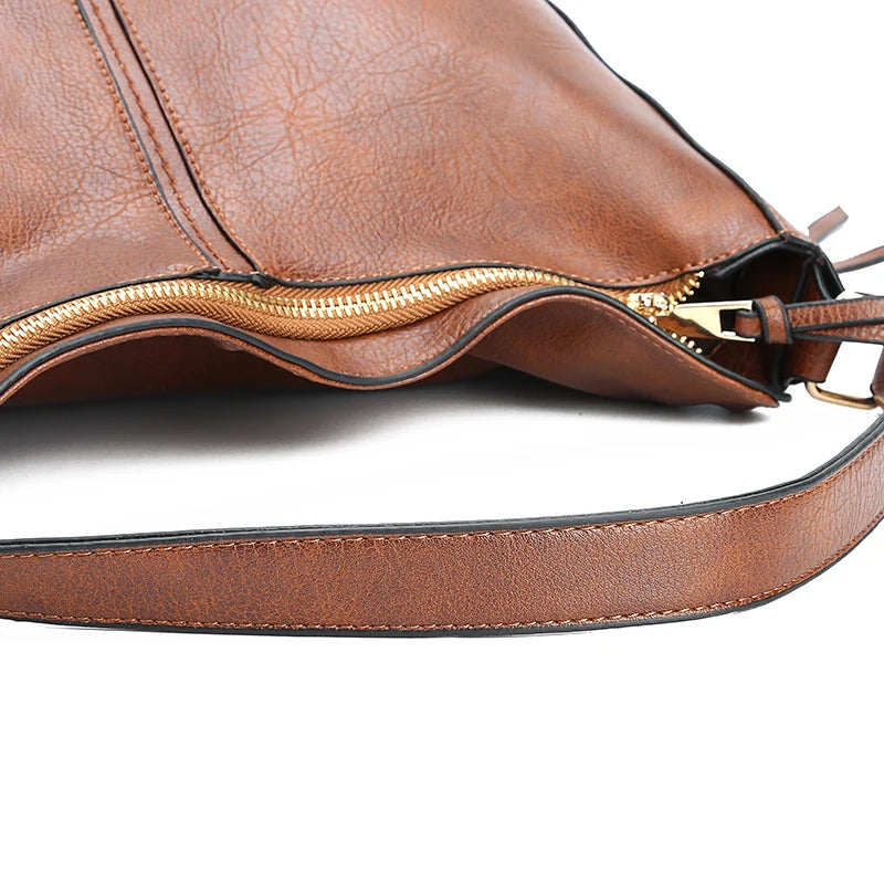 YUDITH - Large Leather Shoulder Hand Bag - Image 5