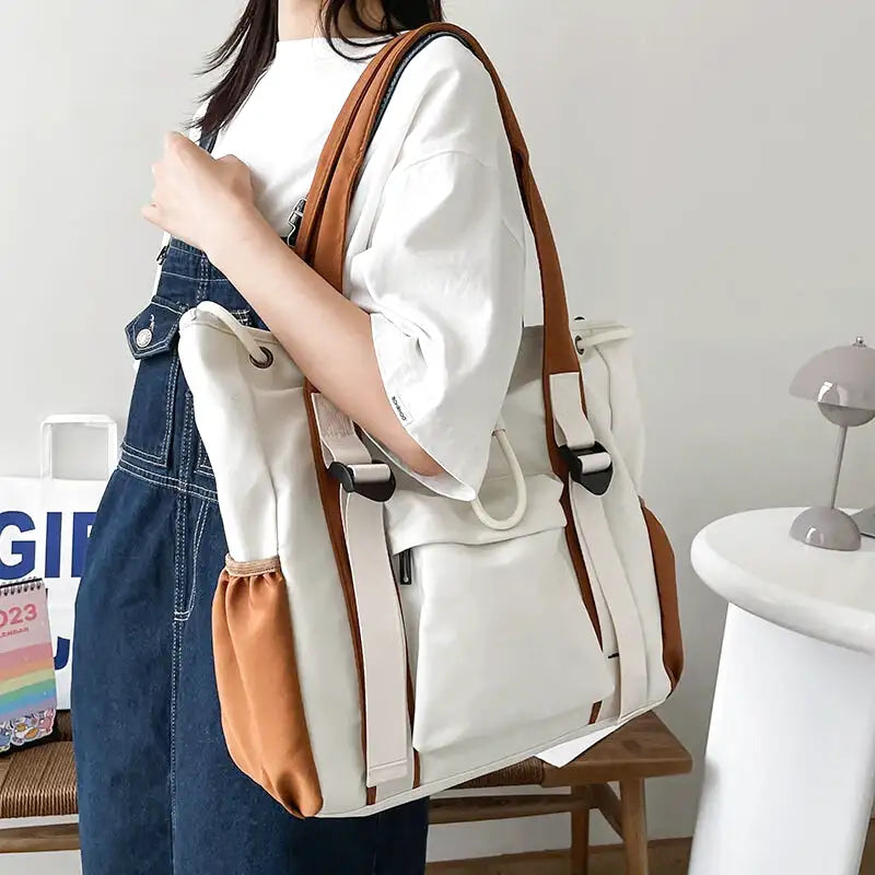 ANA - Hand bag for School with Shoulder Strap in Fabric - Image 6