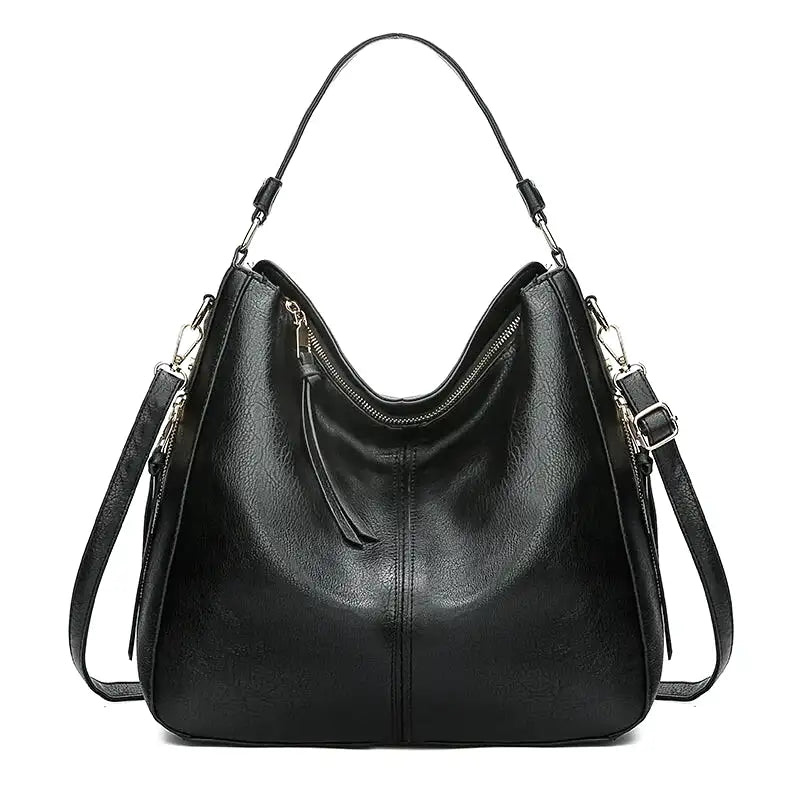 YUDITH - Large Leather Shoulder Hand Bag - Image 2