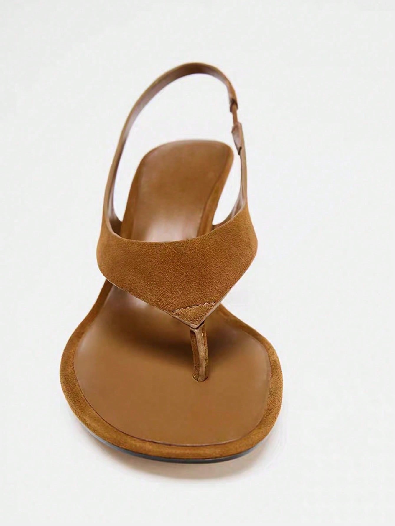 Women's Brown Open Toe High Heel Sandals - Image 6