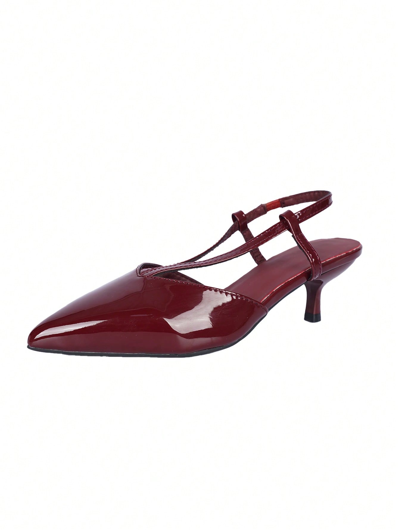 Women's Brown Leather Decorated Block Heel - Image 43