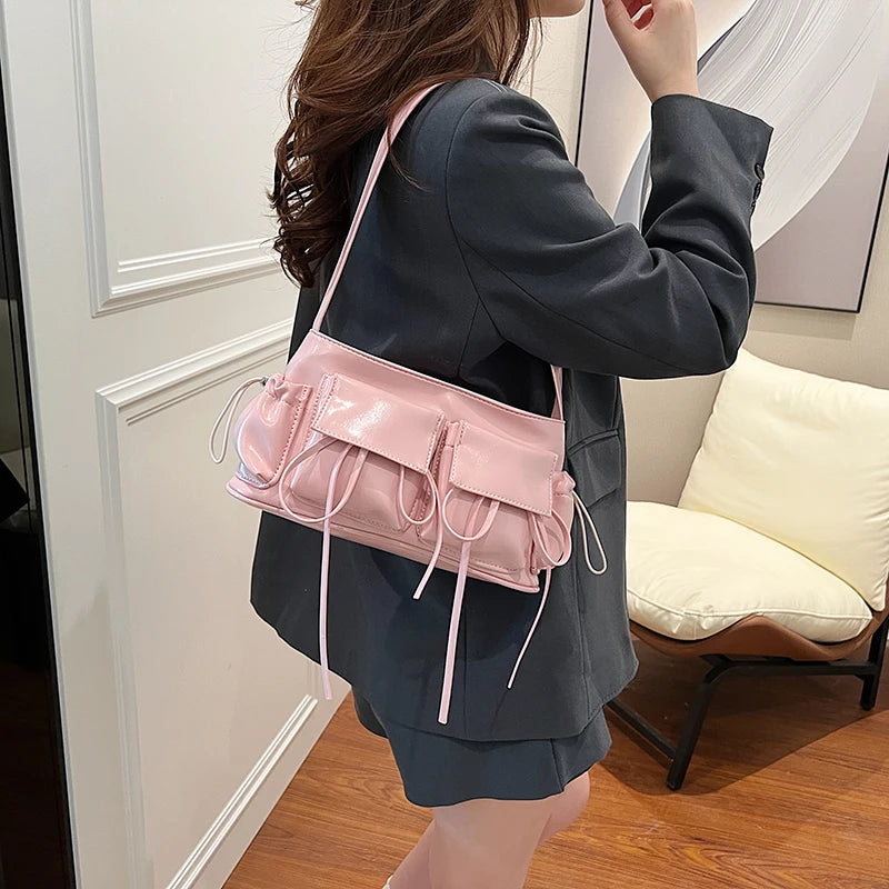REIS - Sac à Main en Cuir Vernis Élégant avec Bandoulière - Image 13