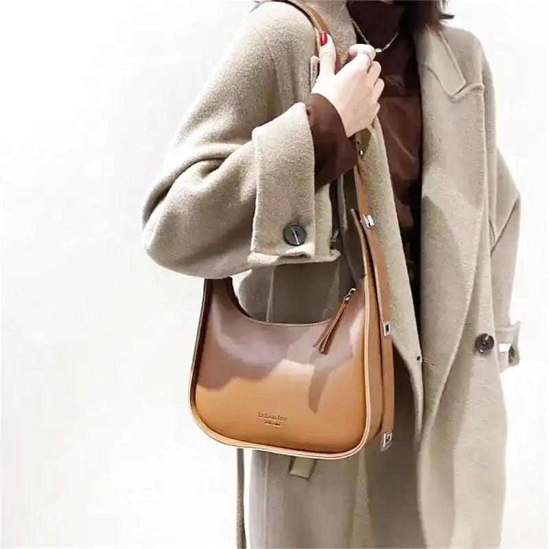JULIE - Soft Leather Shoulder Hand Bag - Image 4