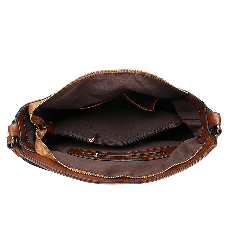 YUDITH - Large Leather Shoulder Hand Bag - Image 4