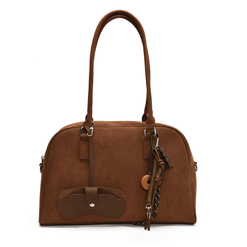 MARIA - Sac à Main de Cours en Bandoulière en Daim