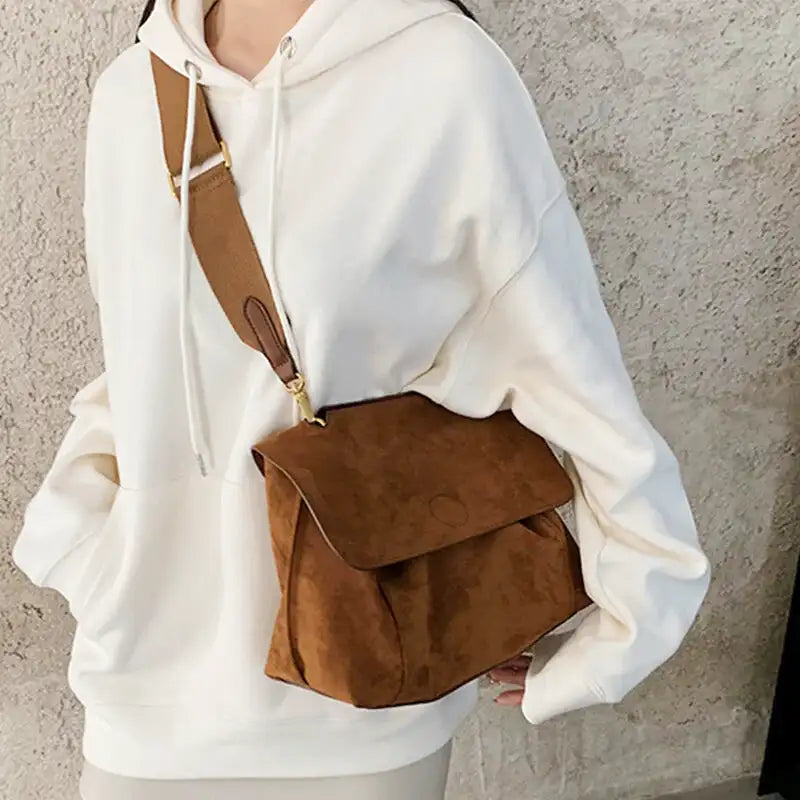 FABIOLA - Shoulder Hand Bag in Suede - Image 6
