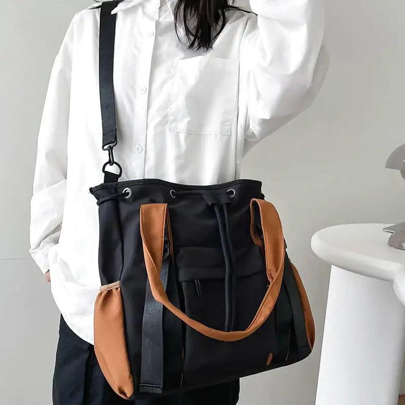 ANA - Hand bag for School with Shoulder Strap in Fabric - Image 7