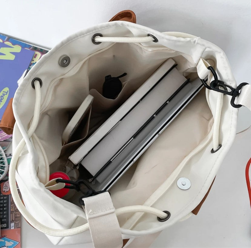 ANA - Hand bag for School with Shoulder Strap in Fabric - Image 3